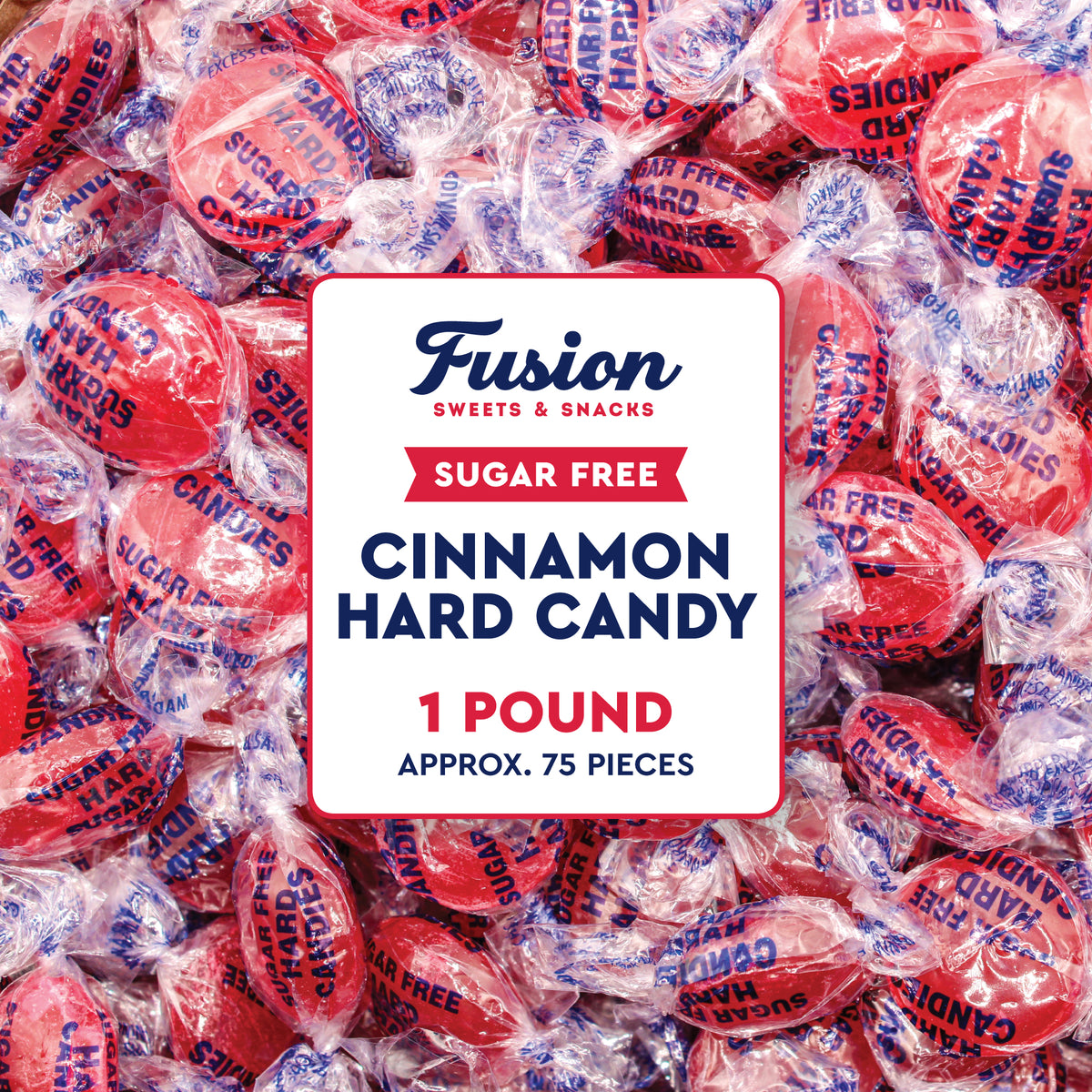 Sugar Free Cinnamon Hard Candy Arcor- 1lb Bulk Bag (Approx. 80 pieces), Individually Wrapped | Premium Sugar Free Cinnamon Candy | Delicious Cinnamon Candy Sugar Free Treats