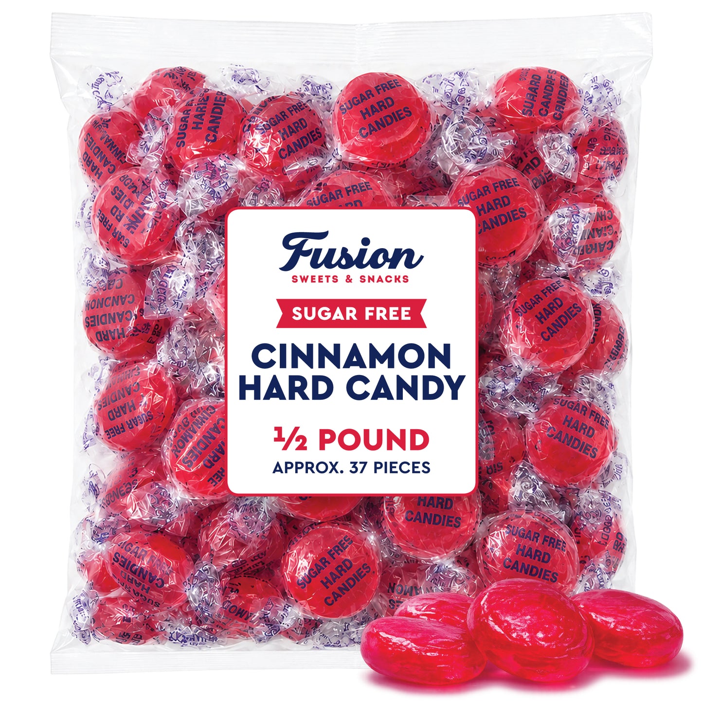 Arcor Sugar Free Cinnamon Hard Candy, 8 Ounce Bag, Individually Wrapped | Approx. 40 pieces, Delicious Keto Friendly Premium Treats, Sugarfree Cinnamon Candy, Fat Free