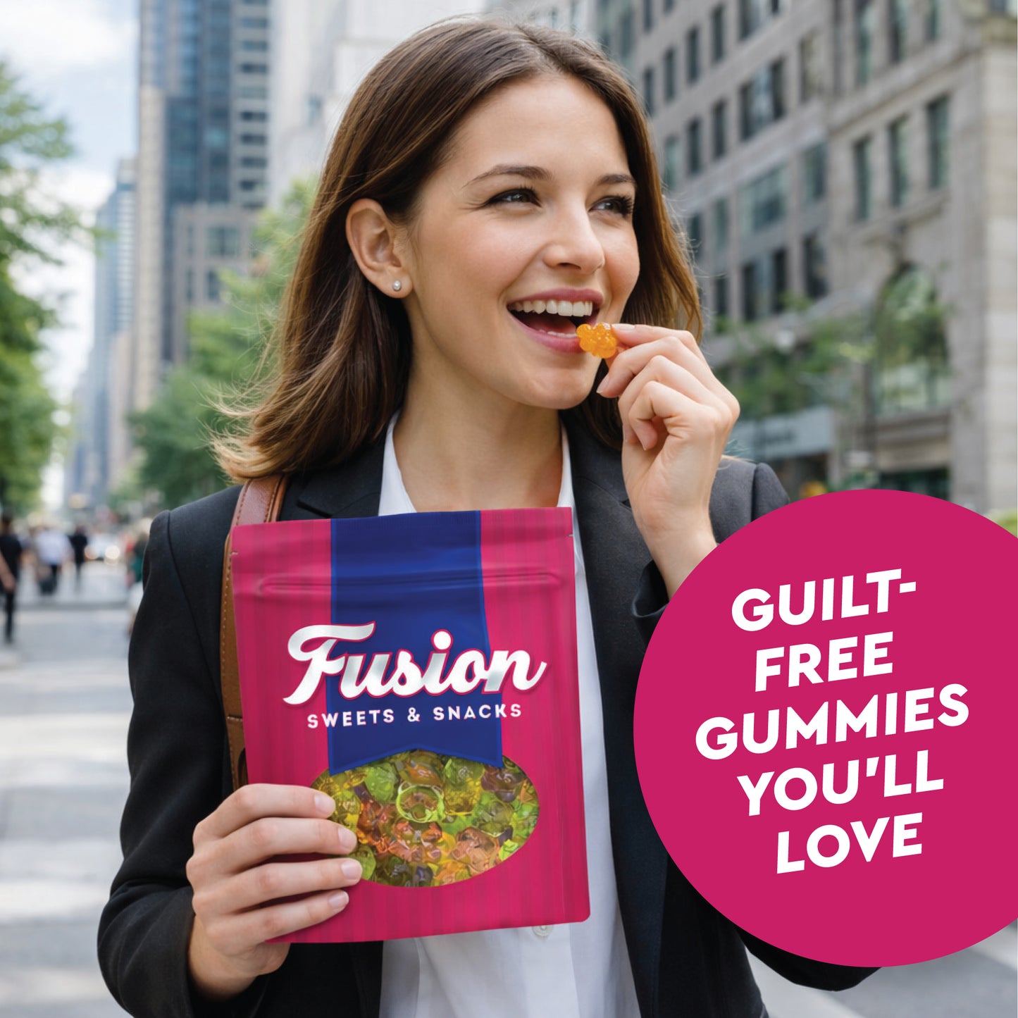 Sugar Free Gummy Bears 1 Pound Bulk Bag, 3D Chewy Candy, Assorted Fruit Flavors, Sugar Free Gummies, Low Carb Keto Friendly, Diabetic Candy