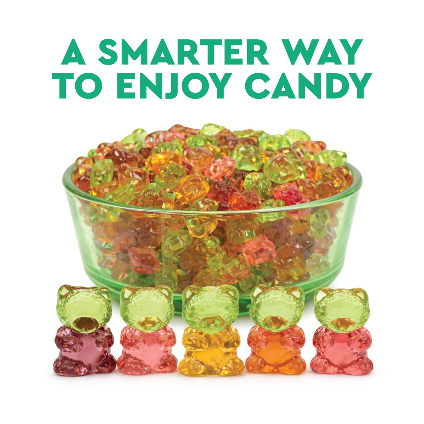 Sugar Free Gummy Bears 1 Pound Bulk Bag, 3D Chewy Candy, Assorted Fruit Flavors, Sugar Free Gummies, Low Carb Keto Friendly, Diabetic Candy