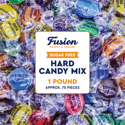 Sugar Free Hard Candy Mix - 1 Pound Bag (Approx. 75 Pieces), Individually Wrapped, Sugar Free Candy Assorted Fruit & Berry Mix Flavors - Lemon, Lime, Cherry, Orange, Blackberry & Raspberry Candies For Office Bowls & Snacking
