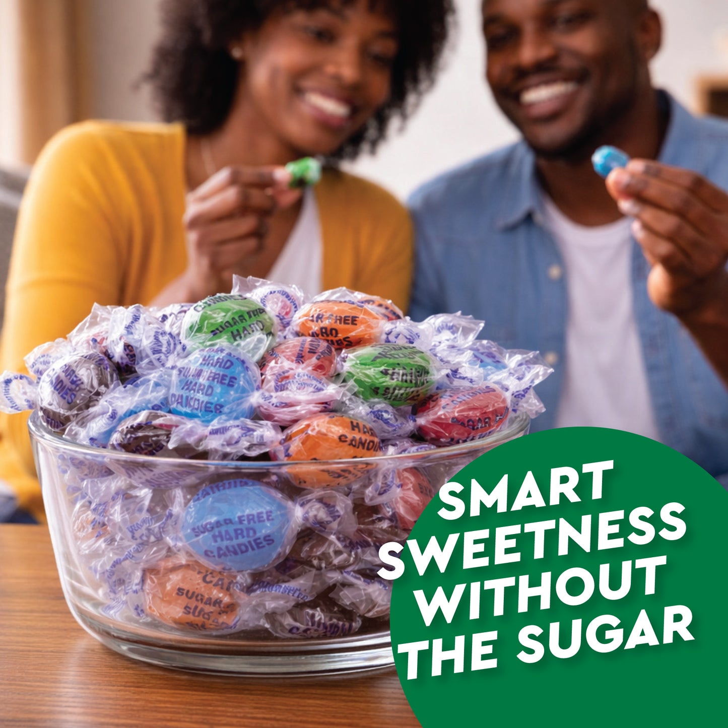 Sugar Free Hard Candy Mix - 1 Pound Bag (Approx. 75 Pieces), Individually Wrapped, Sugar Free Candy Assorted Fruit & Berry Mix Flavors - Lemon, Lime, Cherry, Orange, Blackberry & Raspberry Candies For Office Bowls & Snacking