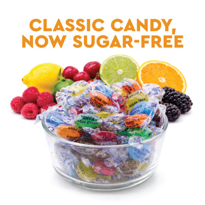 Sugar Free Hard Candy Mix - 1 Pound Bag (Approx. 75 Pieces), Individually Wrapped, Sugar Free Candy Assorted Fruit & Berry Mix Flavors - Lemon, Lime, Cherry, Orange, Blackberry & Raspberry Candies For Office Bowls & Snacking