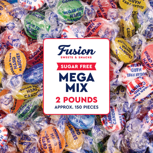 Sugar Free Hard Candy Mega Mix 2 Pound Bag Individually Wrapped 8 Assorted Flavors Office Bowl Candy Mix