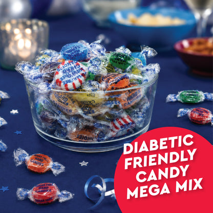 Sugar Free Hard Candy Mega Mix 2 Pound Bag Individually Wrapped 8 Assorted Flavors Office Bowl Candy Mix