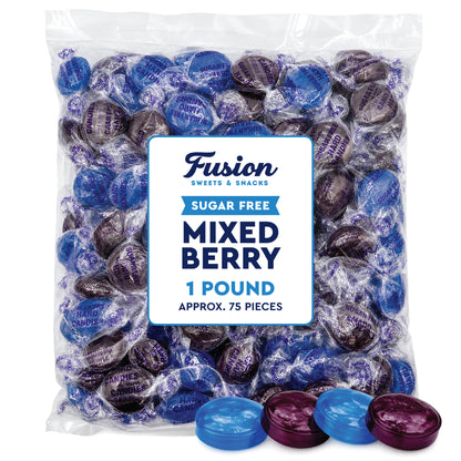 Sugar Free Mixed Berry Hard Candy – 1 lb Bulk Bag, Individually Wrapped Keto & Diabetic‑Friendly Low‑Carb Zero Sugar Gourmet Flavored Discs