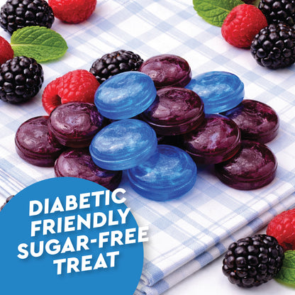 Sugar Free Mixed Berry Hard Candy – 1 lb Bulk Bag, Individually Wrapped Keto & Diabetic‑Friendly Low‑Carb Zero Sugar Gourmet Flavored Discs