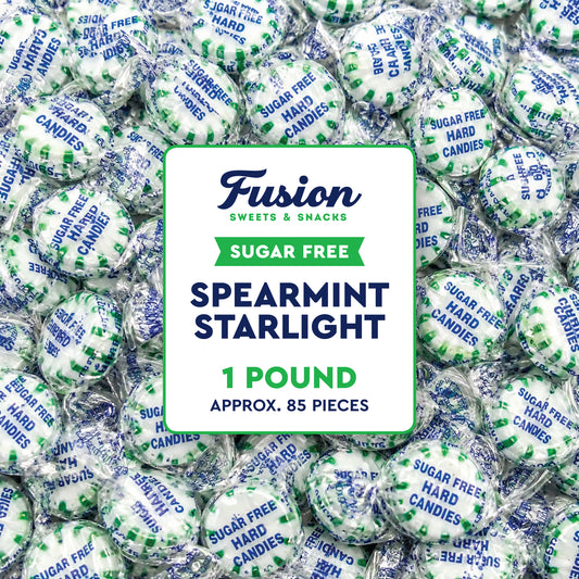 Arcor Sugar Free Spearmint Starlight Hard Candy - 1lb Bulk Bag - Keto Friendly Sugar Free Mints Individually Wrapped - Delicious Sugar Free Mint Candy for Fresh Breath