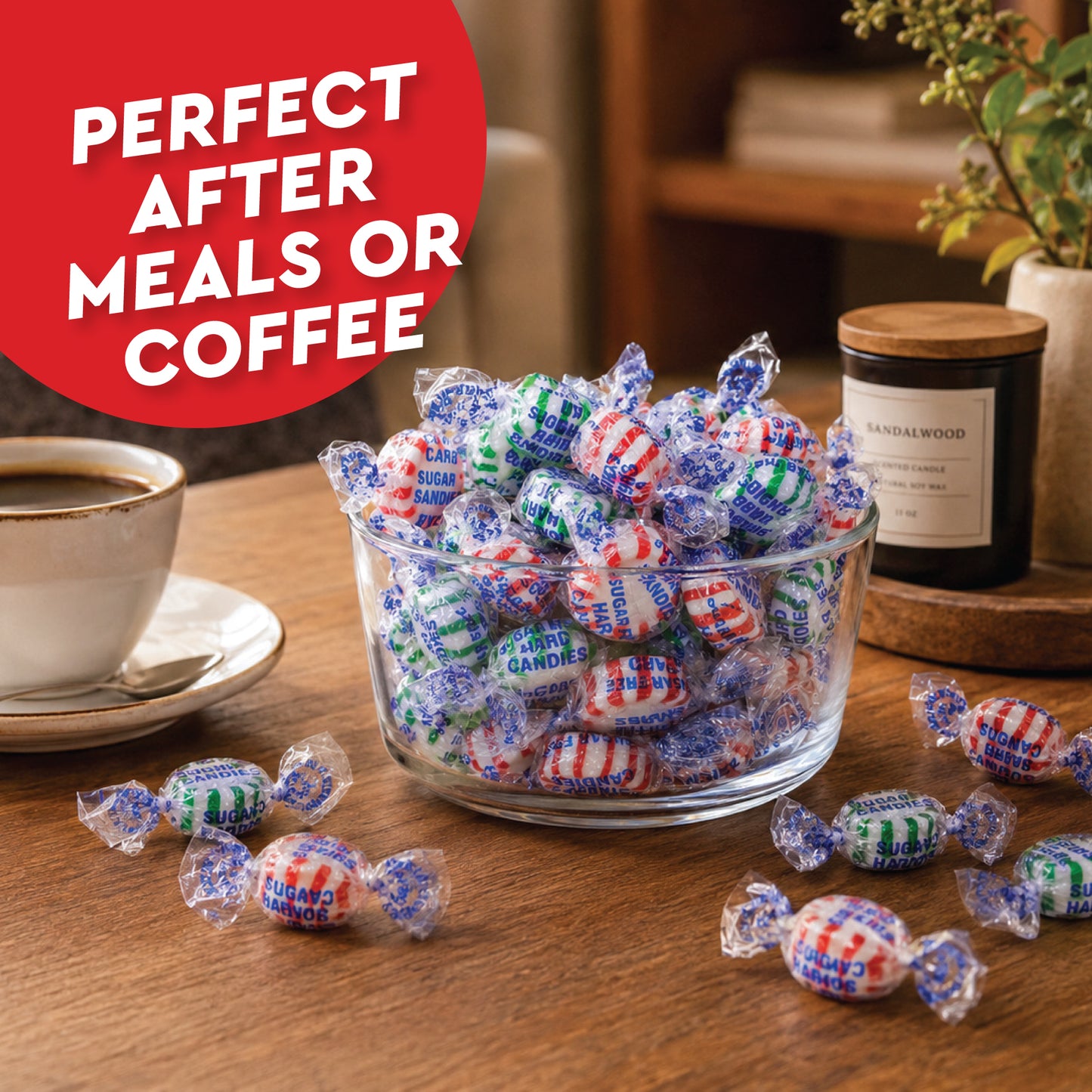 Sugar Free Starlight Mints Peppermint & Spearmint Candy, 1 Pound Bulk Bag | Individually Wrapped, Approx 85 Pieces, Sugarless Hard Candy, Keto Candy, Bulk Candy for Candy Bowls
