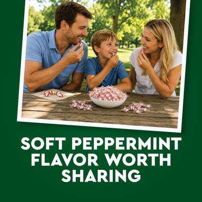 Soft Peppermint Puff Candy - 1 Pound Bag - Individually Wrapped Soft Mints Peppermint Puffs