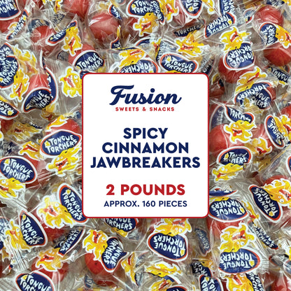 Spicy Cinnamon Jawbreakers – 2 Pounds, Tongue Torchers Fireballs, Individually Wrapped – Hot Atomic Fireballs Hard Candy, Fireball Treats Bulk, Cinnamon Fire Balls Jaw Breakers