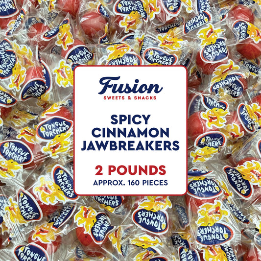 Spicy Cinnamon Jawbreakers – 2 Pounds, Tongue Torchers Fireballs, Individually Wrapped – Hot Atomic Fireballs Hard Candy, Fireball Treats Bulk, Cinnamon Fire Balls Jaw Breakers