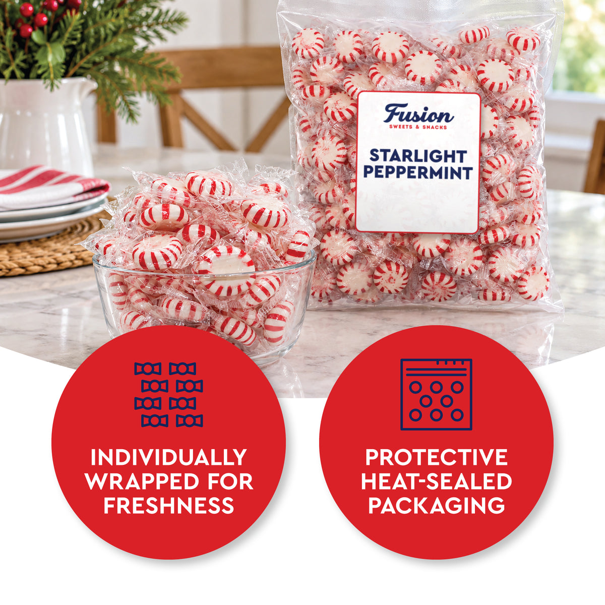 Starlight Peppermint Candy, 2 Pound Bag, Bulk Mints Individually Wrapped | Timeless Peppermint Candy With A Crisp Cooling Mint Flavor In Every Piece
