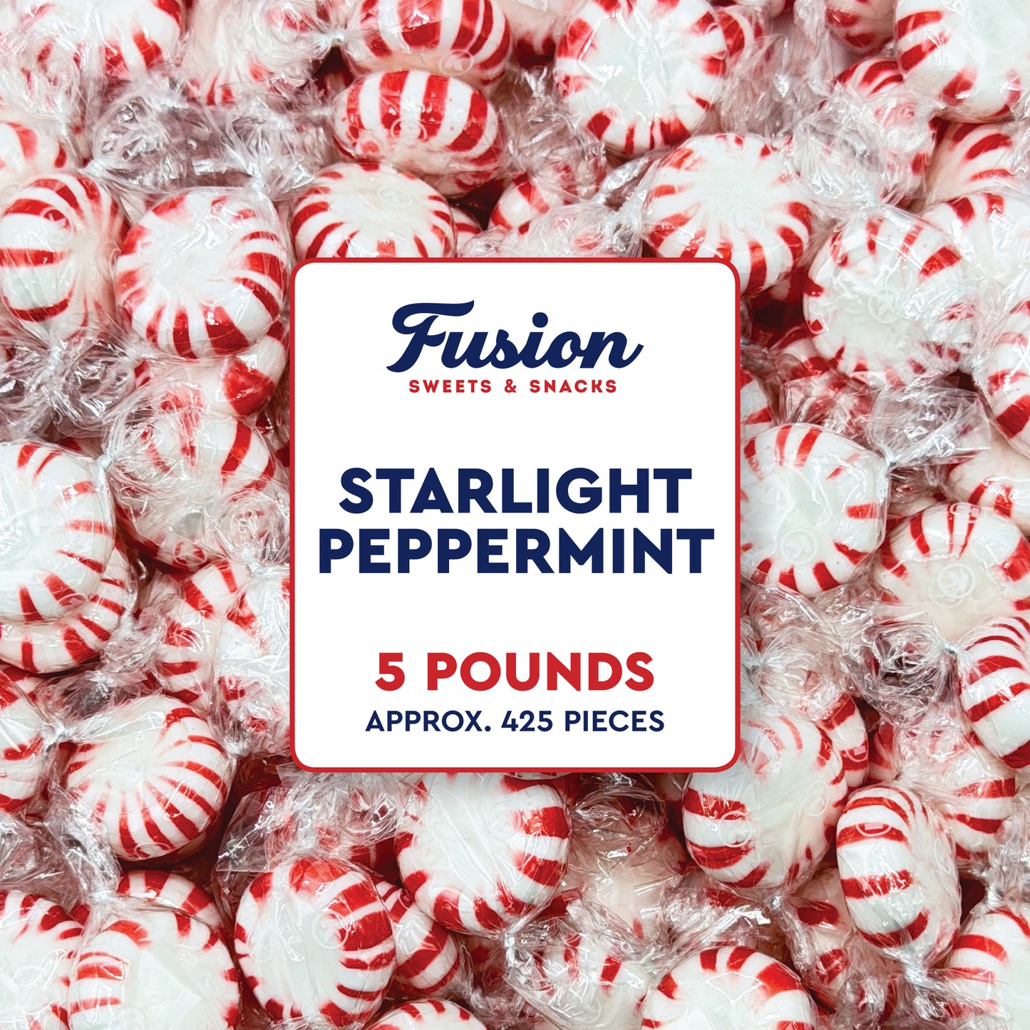 Starlight Peppermint Bulk Hard Candy, 5 Pounds Individually Wrapped Mints | Approx 430 Count, Refreshing Old Fashioned Red & White Peppermint Candies, Breath Mint, Candy Bowls, Gluten Free