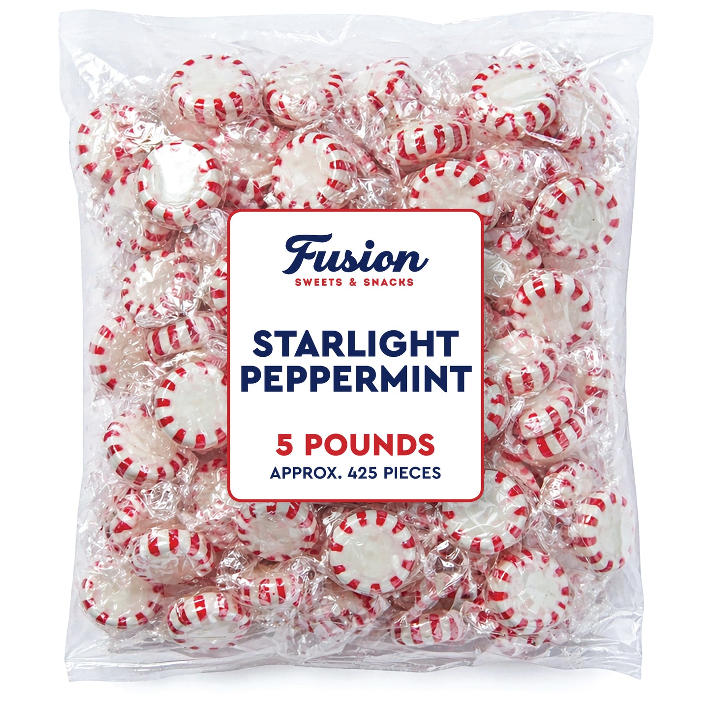 Starlight Peppermint Bulk Hard Candy, 5 Pounds Individually Wrapped Mints | Approx 430 Count, Refreshing Old Fashioned Red & White Peppermint Candies, Breath Mint, Candy Bowls, Gluten Free