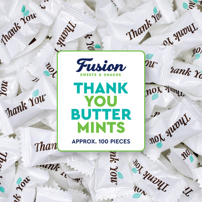 Thank You Butter Mints Individually Wrapped - 125 Count, After Dinner Mints, Soft Pillow Mints, Bulk Wedding Mints for Reception, Baby Shower & Funeral Favors for Guests