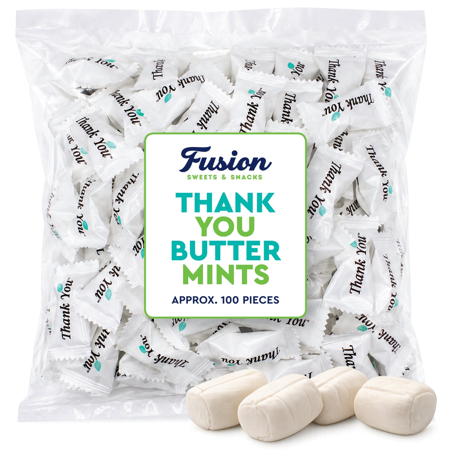 Thank You Butter Mints Individually Wrapped - 125 Count, After Dinner Mints, Soft Pillow Mints, Bulk Wedding Mints for Reception, Baby Shower & Funeral Favors for Guests