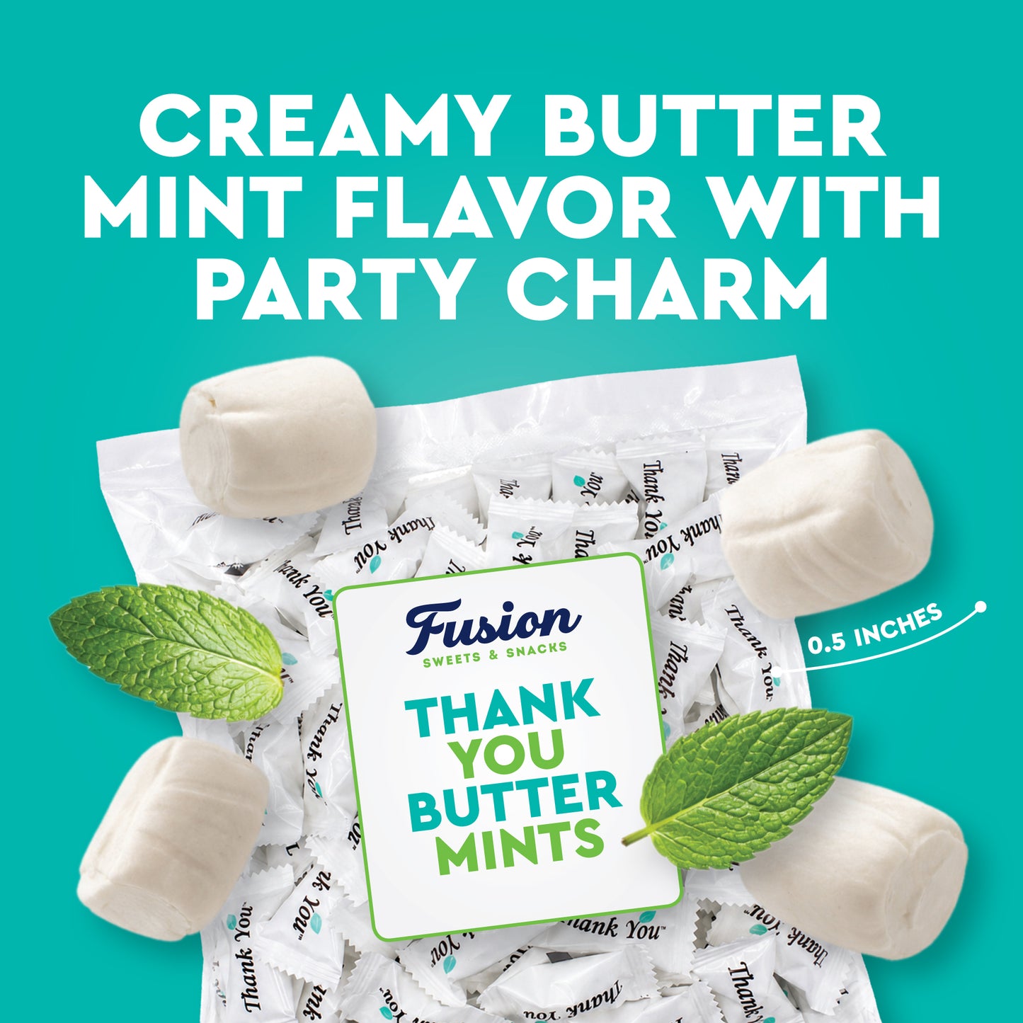 Thank You Butter Mints Individually Wrapped - 125 Count, After Dinner Mints, Soft Pillow Mints, Bulk Wedding Mints for Reception, Baby Shower & Funeral Favors for Guests