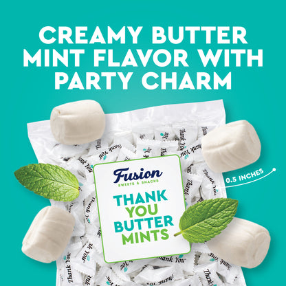 Thank You Butter Mints Individually Wrapped - 125 Count, After Dinner Mints, Soft Pillow Mints, Bulk Wedding Mints for Reception, Baby Shower & Funeral Favors for Guests