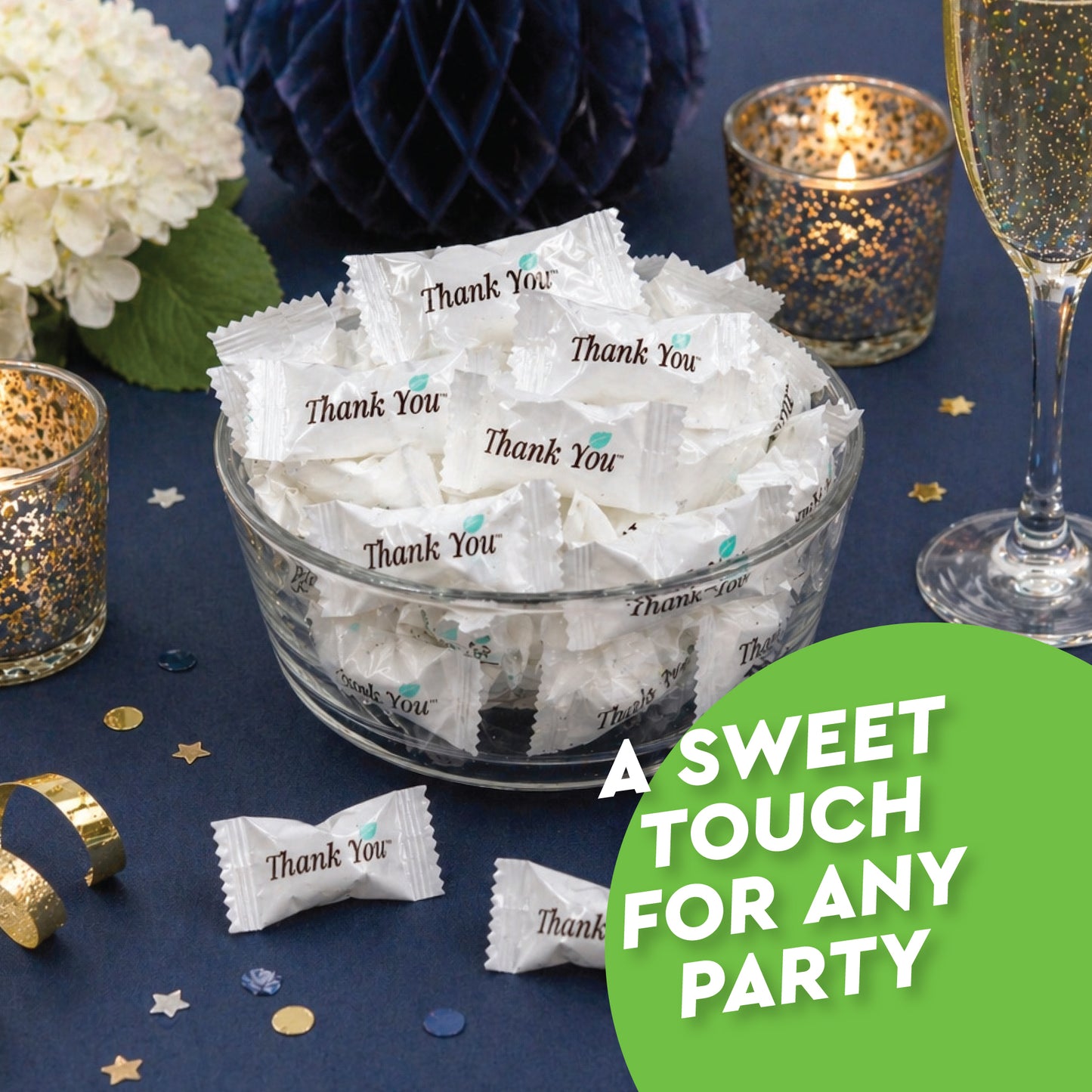 Thank You Butter Mints Individually Wrapped - 125 Count, After Dinner Mints, Soft Pillow Mints, Bulk Wedding Mints for Reception, Baby Shower & Funeral Favors for Guests