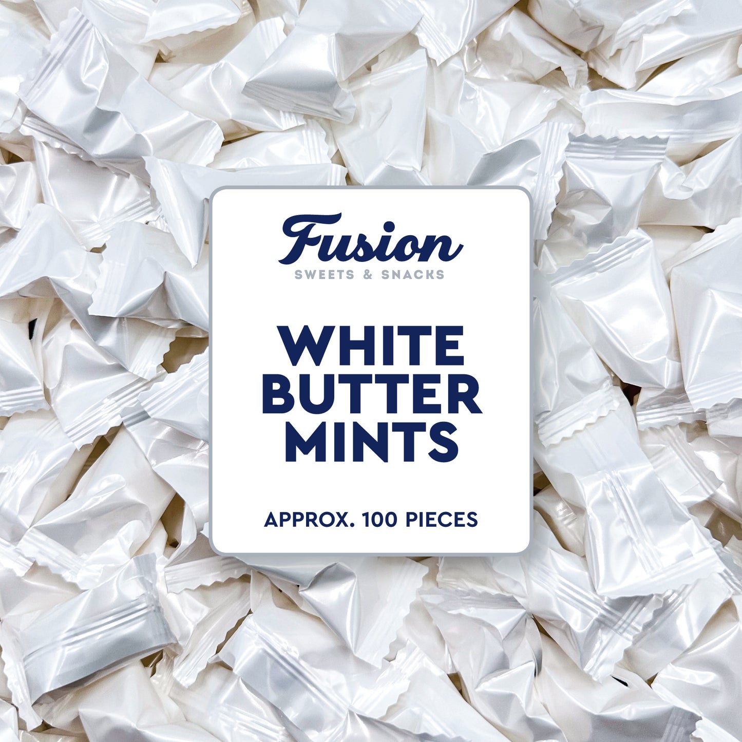 White Buttermints - 100 Count - Butter Mints Individually Wrapped - Wedding Mints